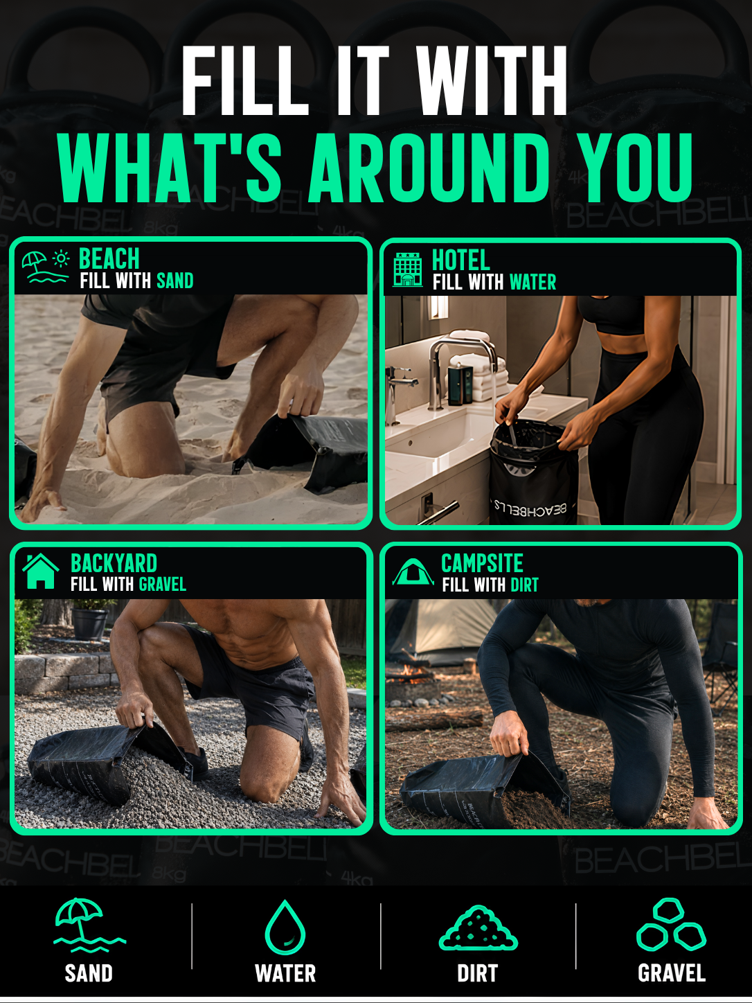 Beachbells — Portable Kettlebells That Fill Anywhere